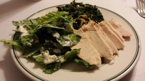 Turkey, Spinach, and Salad with homemade low fat ranch dressing.